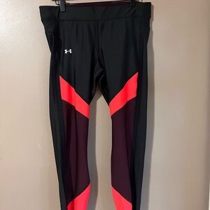 Under Armour Black and Red Leggings